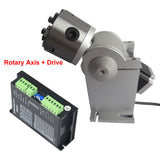 Claws Rotary 80mm Chuck 3 Jaws 4th Axis DM542 Drive For 20W 30W 50W Fiber Laser Nameplate Metal Marking Engraving hine