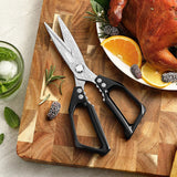 110-layer Damascus Scissors 58-62 HRC Stainless Steel Kitchen with Black Aluminium Alloy Handle New