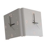 (White) Double Sided Corner Wall Clock Hanging Clock for Office Living Room Corridor White