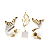 3x Fish Statue Set Feng Shui Decor Animal Sculptures for Entrance Desk Shelf