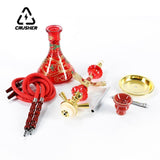CRUSHER Glass Set with Textured Water Bottle Chicha Bowl Single Hose Hookaah Hoka Complete Narguilhe Hookah Accessories