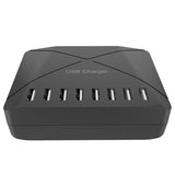 1 PCS Hub 8 Port Fast Charge Charging Desktop Dock Charger EU Plug Black