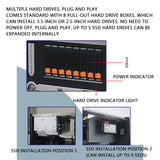 NAS 8-Bay Storage Server Full-Height Pcie Card Slot MATX Motherboard Hot-Swappable Chassis