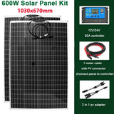 600W/300W Solar Panel Kit - 18V PET Flexible Solar Cell Power Battery Charger for Outdoor Camping, Motorhome, Car, RV, Boat, Yacht.