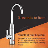 Stainless Steel Electric Heater Temperature Display Kitchen Tankless Instant Hot Water Faucet 3300W