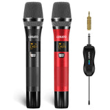 Lekato 25 Channels Wireless Microphone System Rechargeable Dual Wireless Microphone Cordless Singing Mic for Karaoke Wedding