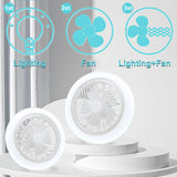 E27 Small Silent Ceiling Fan with LED Light - Color Temperature Dimmable, Lamp with Adjustable Fan Speeds