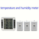 3 In 1 Thermohygrometer With Lower And Upper Limit Value Alarms Desktop Oscillating Wall Mountable,indoor/outdoor Temperature With Trend Display °C/°F Switched Outdoor Wireless,(thermohygrometer 3AAA/DC 5V) (transmitter 2AA) Batteries Not Included