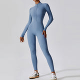 Women's Long-sleeve Zipper Yoga Sports Jumpsuit
