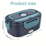 1pc, Electric Lunch Box Beto Box, Electric Steamer, Dual Purpose 220V 12V Electric Heating Lunch Box, Kitchen, Stainless Steel School Bus Picnic Food Heater