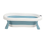 Collapsible Baby Bathtub Slip Proof Base Folding Infant Bathtub with Temperature Display for Home Blue