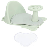 Baby Bathtub Seat Adjustable Bottom Toddler Bath Chair Infant Shower Stool with Non Slip Pad Storage Rack Green
