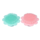 2pcs Baby Shampoo Brush with Suction Cup Handle Sunflower Shaped Body Head Massager Gentle Exfoliating Scalp Scrubber Green Pink