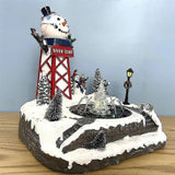 Led Light Christmas Snow House Village Luminous Ornament Figurine Crafts Xmas Decors A