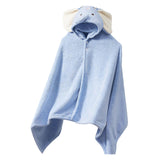 Hooded Baby Towel Animal Ears Pattern Absorbent Fast Drying Coral Fleece Enlarged Baby Bath Towel