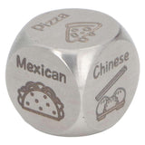 Food Decision Dice Decider Stainless Steel Date Night Food Dice for Anniversary Wedding Engagement