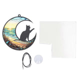 Cat Memorial Suncatcher Stained Glass Window Hanging Colorful UV Printed Acrylic Hanging Ornaments for Loss of Cat Type TYU402
