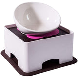 Raised Ceramic Feeding Bowl, Elevated Dog Bowls Set Anti-Slip For Small Medium Dogs And Cats,White