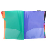 3X Extended Folder,12 Pocket Letters A4 Paper Item Sorter,Plastic File Storage Bag,Iridescent
