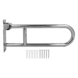 Flip Up Bathroom Grab Bar Stainless Steel Ergonomics 90?? Vertical Rotation Wall Mount Toilet Handrails for Old People