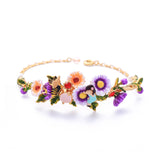 Hand Painted Enamel Flower Bracelet Personality Temperament Bee Girl Heart Bracelet