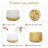 Air Humidifier Ultrasonic Aroma Essential Oil 300ML Diffuser Aromatherapy Mist Maker Color LED Lights Portable USB purifier atomizer for Office Home