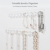 4-Pack Acrylic Necklace Holder-Wall Mounted Jewelry Organizer with Hooks for Necklaces,Chains,Pendants, Statement Pieces