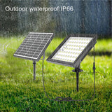 Neoglint Solar Powered Wall Lamp Lawn Lamp Indoor Outdoor Solar Wall Lights 124LEDs*2 with Remote Controller IP66 Waterproof for Shed Garage Barn Bal
