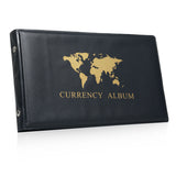 40 Pockets Banknote Currency Collecting Album 20 Sheets Clear Bill Holders World Money PU Leather Hard Cover Storage