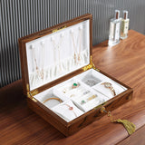 Wooden Flip Organizer Box Jewelry Gift Display Case Watch Earrings Ring Holder Jewellery Storage