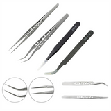 Precision Industrial Anti-Static Magnetic Stainless Steel Tweezers Set for Electronics Soldering Maintenance