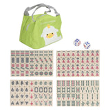 Small Chinese Mahjong Toy Clear Pattern Traditional Mahjong Game Toy for Home Dormitory Ivory