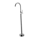 (Argent) Standing High Flow Shower Faucet Floor Mount Single Handle Tub Filler Faucet Black