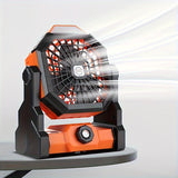 1pc Rechargeable Camping Fan With LED Lantern - Portable USB Table Fan For Tent, Travel, And Outdoor Activities - Battery Operated Powered Fan With Bright Light And Adjustable Speeds
