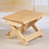 Pine Wood Folding Stool Portable Household Solid Wood Fishing Small Square Stool