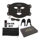 Color Light Skin Care Device Skin Rejuvenation 3 Gears Rechargeable Silicone LED Beauty Face Device Black 4 Ears