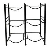 Water Bottle Holder Organizer Carbon Steel 3 Tier 2 Row Water Bucket Storage Rack Container Stand for Kitchen Living Room Office Black