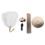 61in Decorative Feather LED Floor Lamp 3 Color Temperature Stepless Dimming USB Rechargeable Standing Lamp for Living Room Bedroom White
