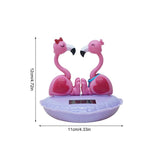 Solar Bobblehead Flamingo Cute Ornaments Dashboard Shaking Decor Valentine's Day Shake Head Toy For Car
