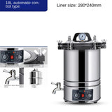 18L Portable High Pressure Sterilizer Stainless steel Steam Automatic Sterilization Autoclave Pot