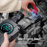 1000A Car Jump Starter Power Bank Tire Iator Portable Pump Air Compressor Battery Booster with EVA Storage Bag LED