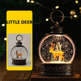 Christmas Hanging LED Glowing Sequin Lantern Santa Claus Snowman Water-filled Night Light New Year Gift Home Decoration Navidad