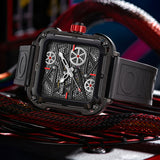 Luxury Men's Watch ONOLA Fahion Hollow Full Automatic  Watches Men Silicone Tape Waterproof Wristwatch Clock