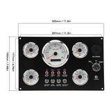 Boat Instrument Panel 7 Colors Backlight 5 Gauge Instrument Panel 0.0 To 99999.9H 0 To 3000RPM Oil Pressure Anti Fog for Yacht