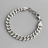 Sterling Silver Bracelet Distressed Brushed Chain Bracelet