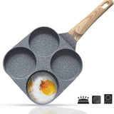 1pc New Style Four-Cup Fried Egg Pan, Medical Stone Non-Stick Frying Pan For Breakfast, Divided Egg Skillet Suitable For Gas