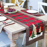 Christmas Cotton Twist Lattice Table Flag Restaurant Tablecloth Xmas Ornaments