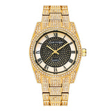 Luxury Watch for Men Stainless Steel Strap Iced Out Diamond Roman Dial Quartz Wristwatch Waterproof 30M Relogio Masculino Gifts
