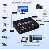 4K Video Capture Card Board HDMI-compatible USB 3.0 A C Loopout Recorder 1080P Grabber OBS Capturing Game Live Streaming Mic