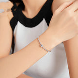 Sterling Silver Beaded Bracelet Geometric Round Beads